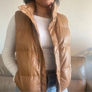 Women's Brown Puffer Vest